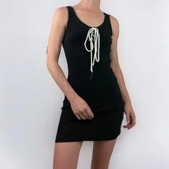 bodycon dress with black tights Colette Panelled Puff Sleeve Midi Dress in Black main image 1